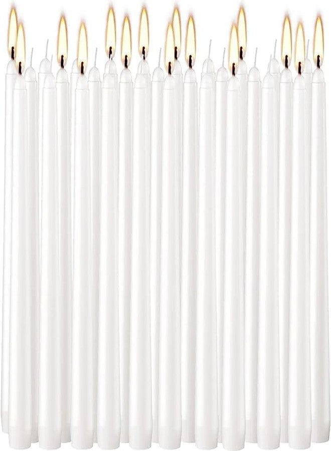 ECLHTLNY Taper Candles 10 inch Dripless - Set of 30 White Unscented and Smokeless -Paraffin Wax with Cotton Wicks-for Birthdays Weddings Holiday Emergency,8 Hours Burning (30pack) - Image 1
